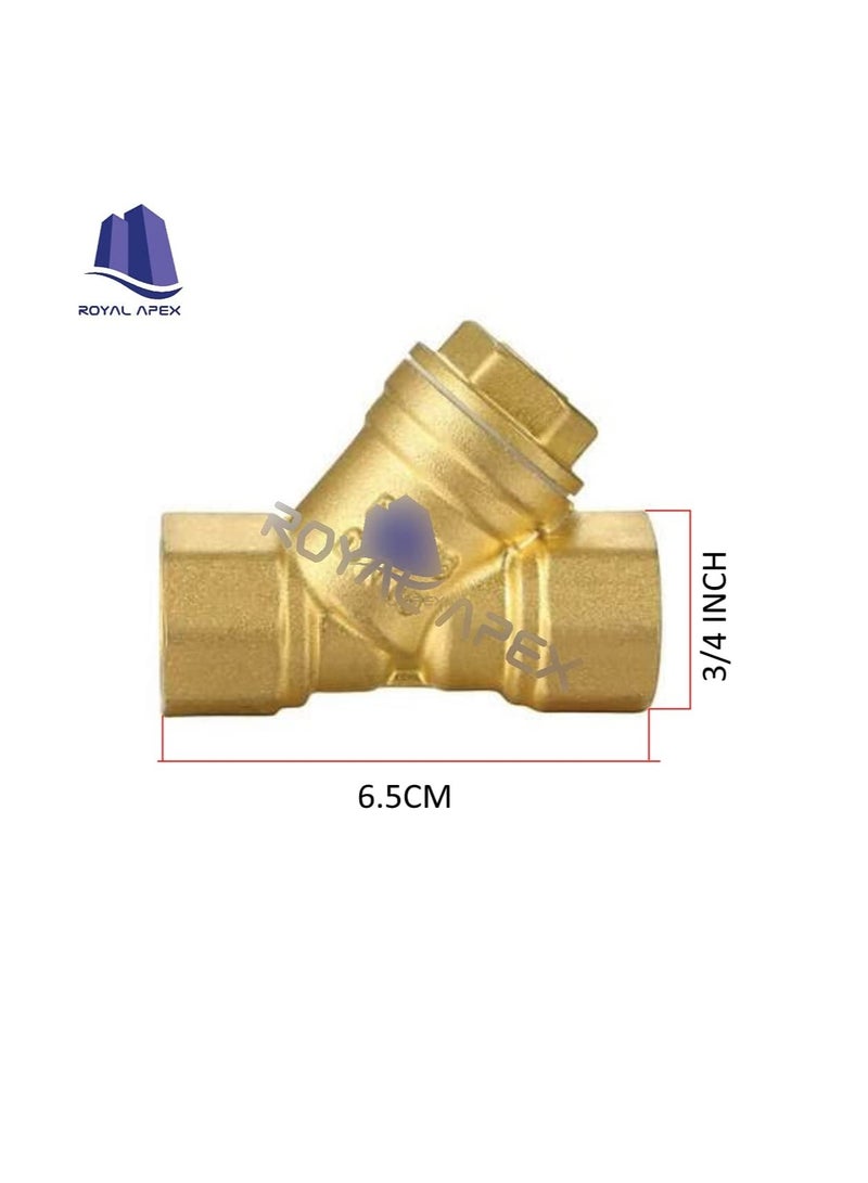 Brass Female Threaded Y Shaped Brass Strainer Filter Valve for Water, HVAC & Plumping Application (3/4 Inch)  - Image 3