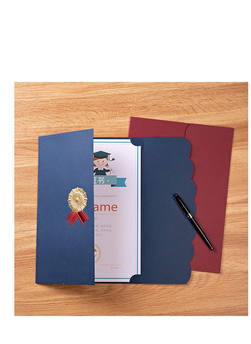 SYOSI 5pcs A4 Certificate Holder Graduation Diploma Cover Degree Certificate Holder Trifold Document Covers for Award Certificates Diplomas Documents Contract Invitation Card A4 Paper Red  - Image 5