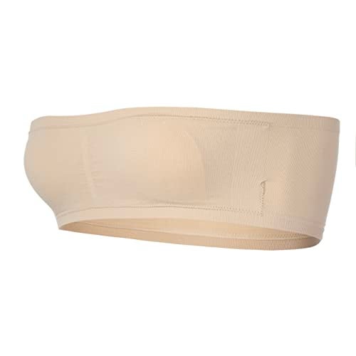 Popular Girl's Seamless Bandeau Bra - 2 Pack - Black and Nude - L - Image 4