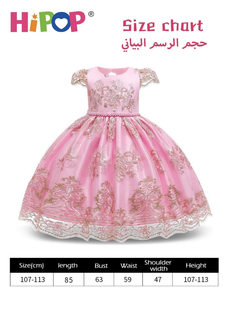 هيبوب زي أميرة للفتيات بتصميم عقدة، أزياء تنكرية، أزياء حفلات أعياد الميلاد، أزياء حفلات أعياد الميلاد، هدية للبنات باللون الوردي  - Image 2