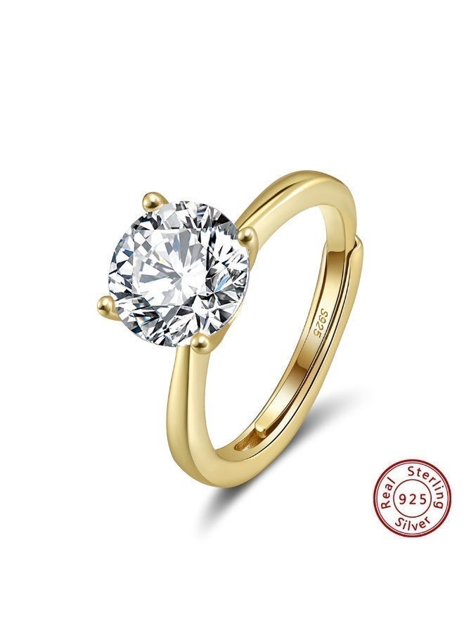 veya "A Luxurious Ring From Veya, Crafted From Genuine 925 Sterling Silver And Plated With 14K Gold, Featuring A Large Sparkling Zircon Stone That Radiates Timeless Elegance And Shine. ✨ Comes In A Luxury Package That Reflects The Brand’s Elegance And Craftsmanship." - Image 2