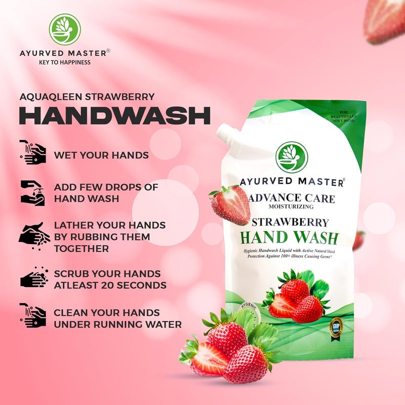 Ayurved Master Foaming Handwash Pump  Refil  Strawberry  Rich Foam  Moisturizing Hand Wash  Soft on Hands - Image 4