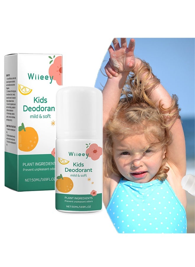 wiieey Kids Deodorant Mild and Soft - Natural Deodorant For Kids And Teens, Aluminum Free,  Paraben Free, 24 Hr Odor Protection, Clean Fresh Scent, Hypoallergenic Deodorant 50ML (White) - Image 1