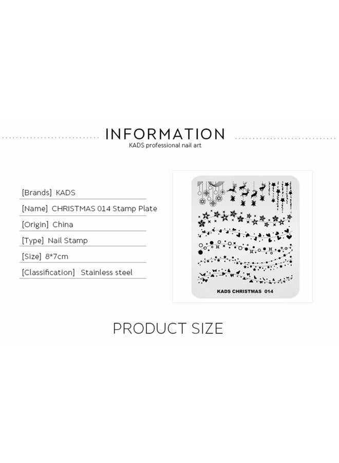 KADS Christmas Nail Art Stamp Template Happiness Star Flower Elk - Image 5