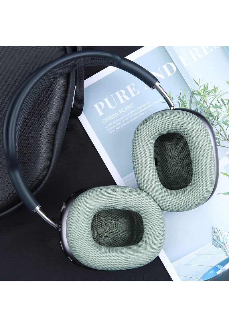 SYOSI - Ear Pads for AirPods Max Earmuffs, Headband Ear Cups Replacement Sponge Cover Cloth Ear Cushion Cover Magnetic Headphone Accessories with Knitted Mesh, Memory Foam, Green - Image 1