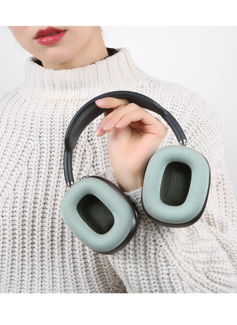 SYOSI - Ear Pads for AirPods Max Earmuffs, Headband Ear Cups Replacement Sponge Cover Cloth Ear Cushion Cover Magnetic Headphone Accessories with Knitted Mesh, Memory Foam, Green - Image 1