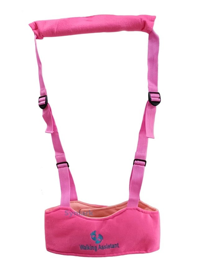 Synlark® Baby Walking Harness - Handheld Kids Walker Helper - Toddler Infant Walker Harness Assistant Belt - Child Learning Walk Support Assist Trainer Tool - for 7-24 Month Old (Pink) - Image 1
