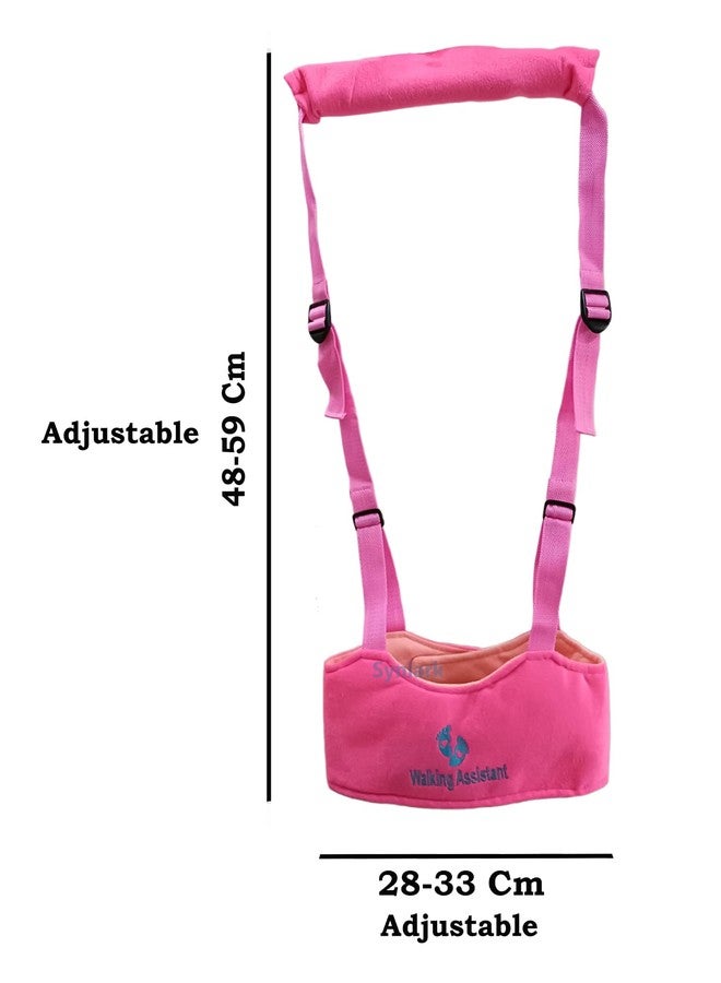 Synlark® Baby Walking Harness - Handheld Kids Walker Helper - Toddler Infant Walker Harness Assistant Belt - Child Learning Walk Support Assist Trainer Tool - for 7-24 Month Old (Pink) - Image 2