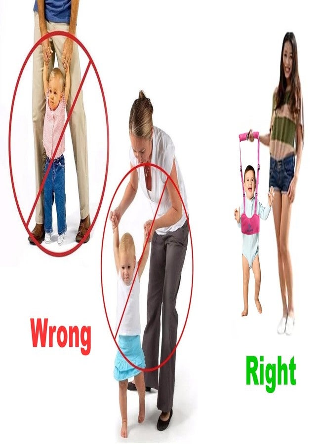 Synlark® Baby Walking Harness - Handheld Kids Walker Helper - Toddler Infant Walker Harness Assistant Belt - Child Learning Walk Support Assist Trainer Tool - for 7-24 Month Old (Pink) - Image 5