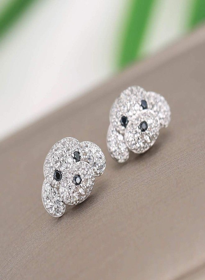 Oidims Cute Dog 925 Sterling Silver Cubic Zircoina Post Stud Earrings for Girls Teens Women Hypoallergenic Fashion Dainty Rhinestone Crystal Best Friend Animal CZ Jewelry Birthday Valentine's Day Gift - Image 4