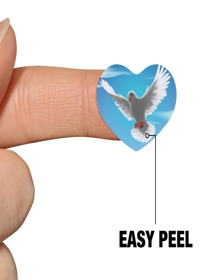 GRAPHICS & MORE Dove Bird Flying in The Sky Heart Shaped Planner Calendar Scrapbook Craft Stickers - Image 4