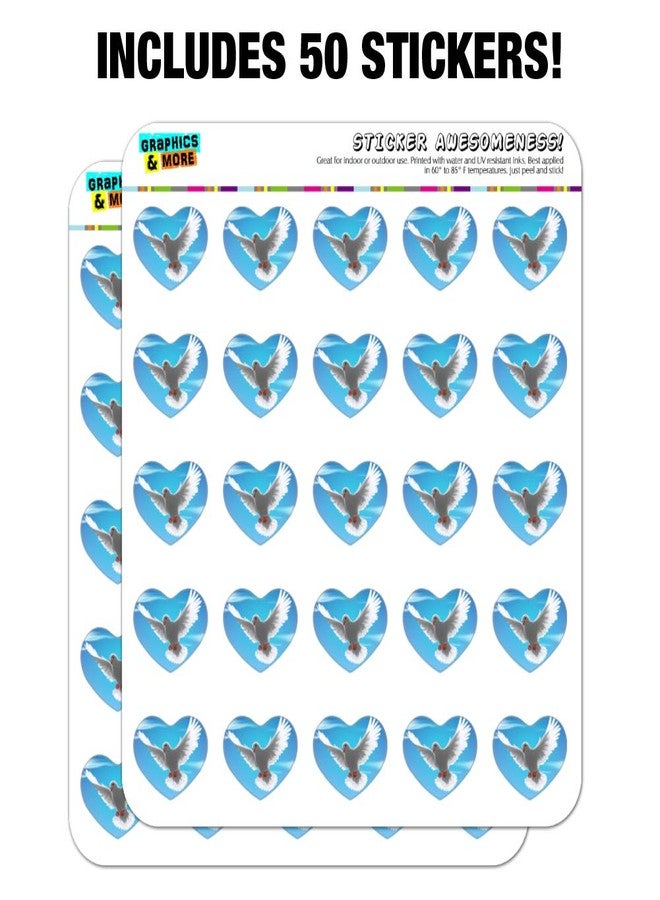 GRAPHICS & MORE Dove Bird Flying in The Sky Heart Shaped Planner Calendar Scrapbook Craft Stickers - Image 3