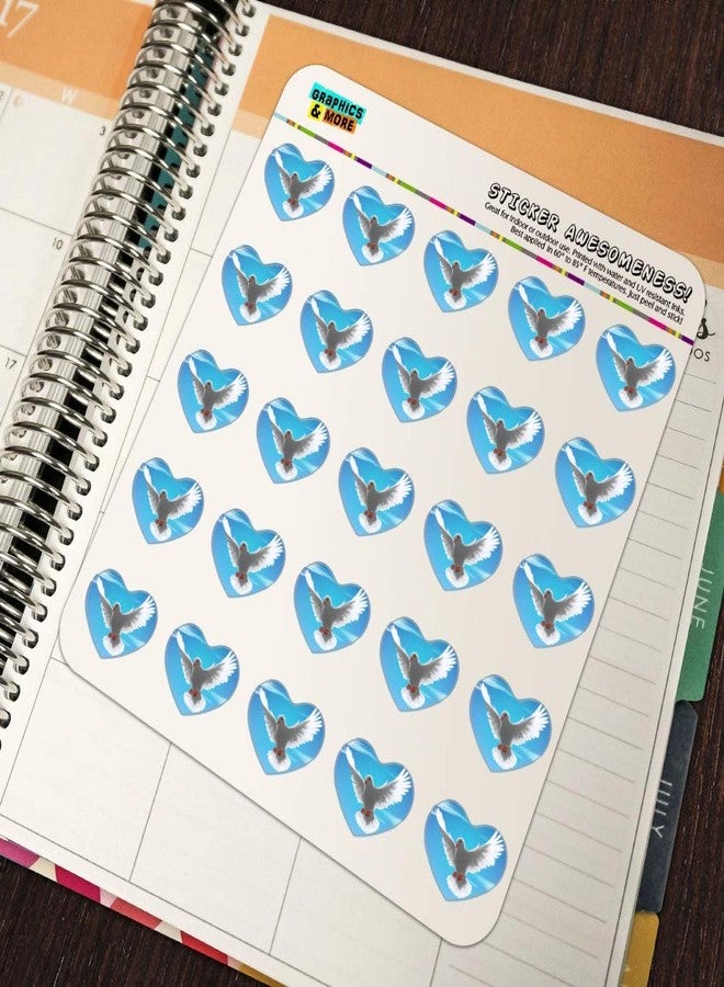 GRAPHICS & MORE Dove Bird Flying in The Sky Heart Shaped Planner Calendar Scrapbook Craft Stickers - Image 5