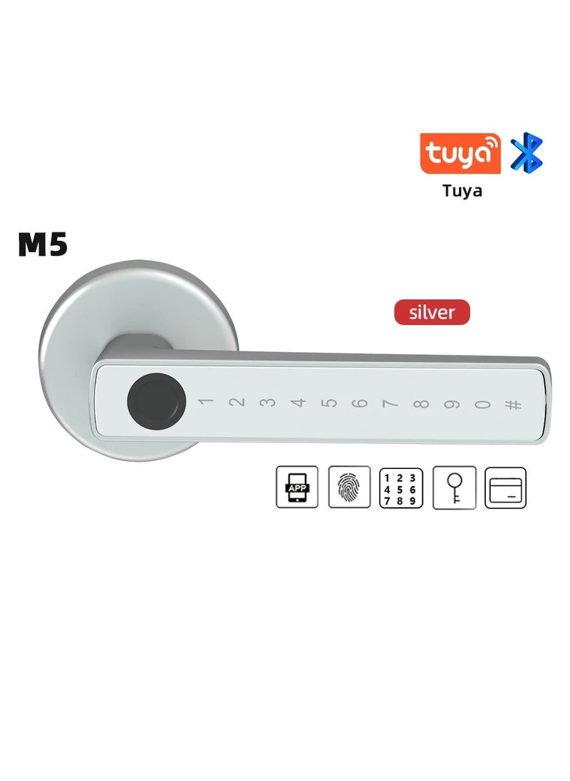 Smart Door Lock with Tuya APP Control and Multiple Unlock Methods - Compatible with Fingerprint, Password, Bluetooth, IC Card
