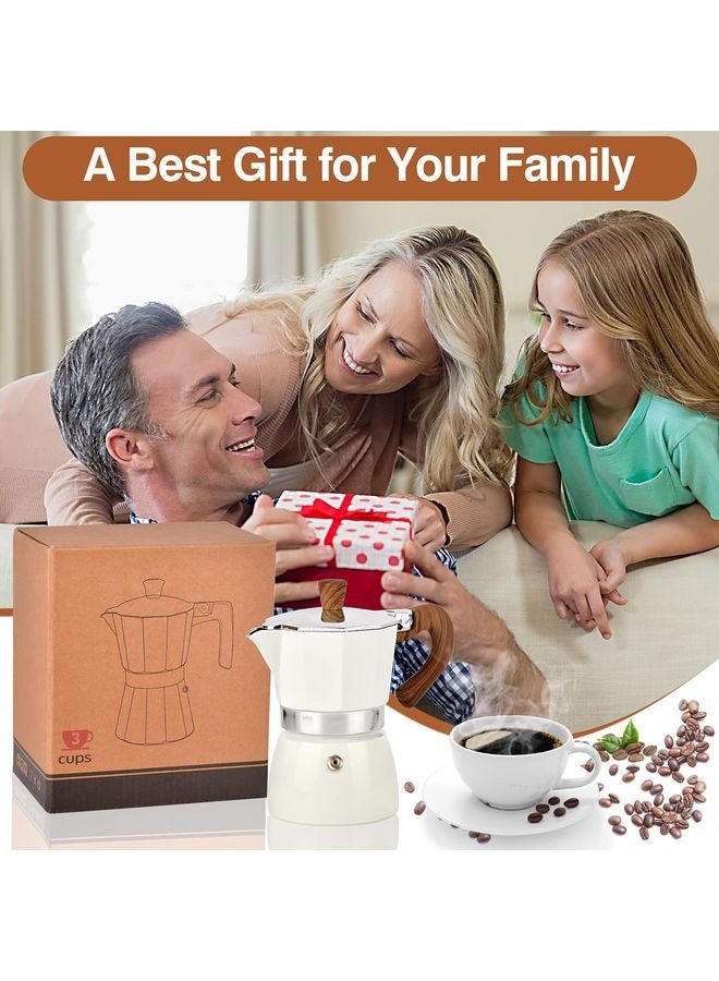 هومستر وعاء القهوة الإيطالي، صانع القهوة الإيطالي 6 كوب/10 أوز ستوفتوب إسبريسو صانع الغاز أو الكهرباء سيراميك ستوفتوب دليل تخريم القهوة الكوبية كابتشينو أو لاتيه - Image 5