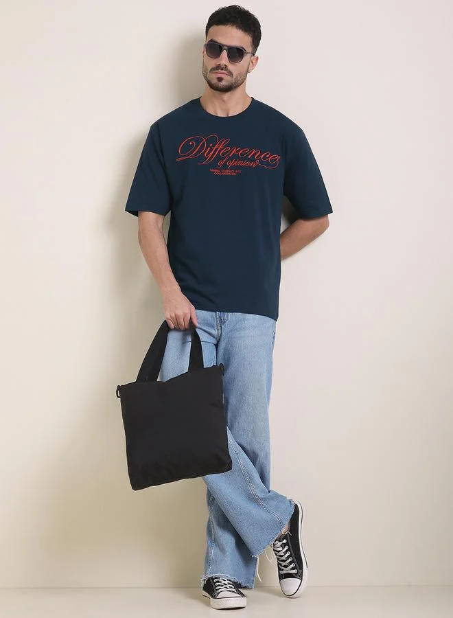 Difference of Opinion Men Oversized Embroidery Detail T-Shirt
