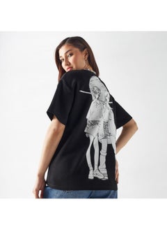 اس بي كاركترز تيشيرت بياقة مستديرة وأكمام قصيرة وطبعات سماوية  - Image 1