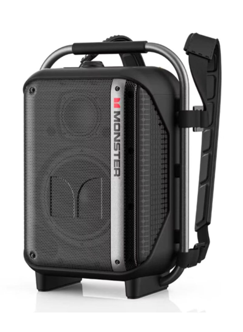 Monster Traveler with 2 Microphones Bluetooth Speakers, Bluetooth Version 5.3, Up to 5 Hours Play Time, Type-C Charging Port, 4000mAh Battery Capacity - Black - Image 2