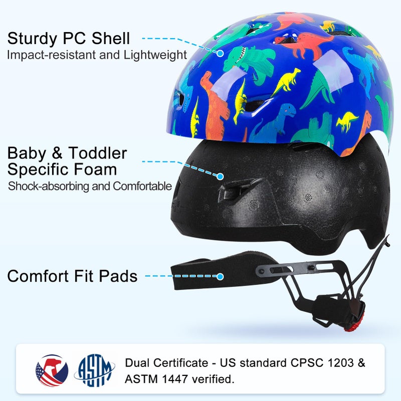 Lemmeko Toddler Helmet, Baby Infant Kids Bike Helmet for Kids Age 1-3/2-4/3-5/5-8 Adjustable Toddler Bike Helmets for Boys Girls for Scooter Skateboard Cycling - Image 5