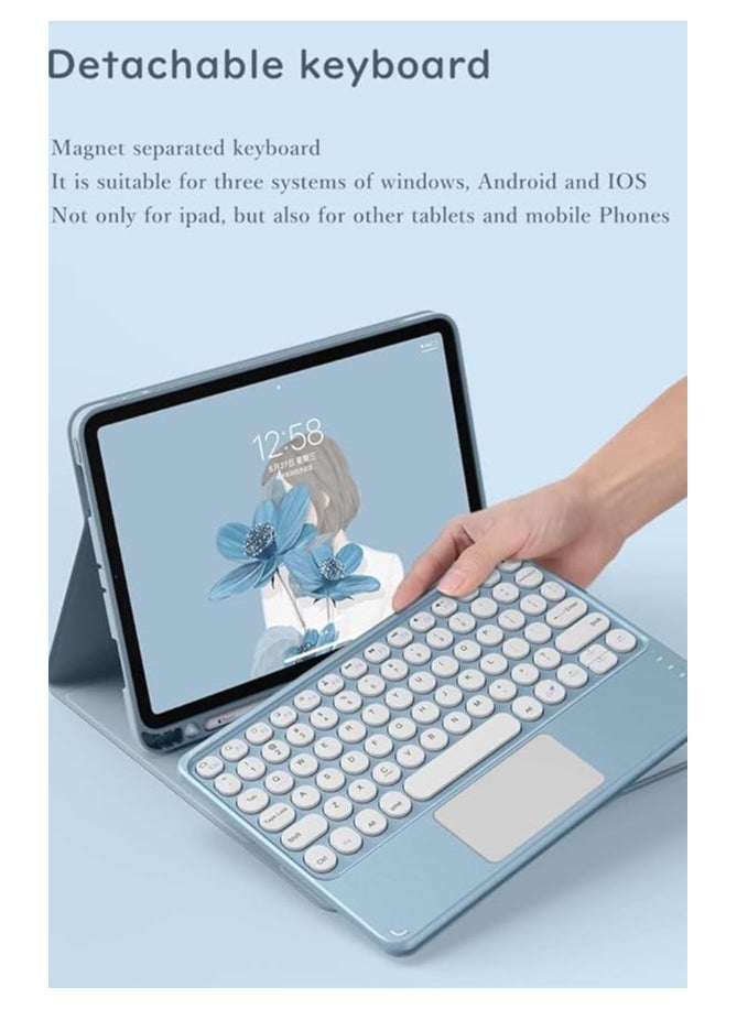 erorex iPad 10th Generation Keyboard Case with Bluetooth Mouse TouchPad Cute Round Key Color Touch Detachable Keyboard for iPad 10 2022 10.9" (Black)  - Image 3