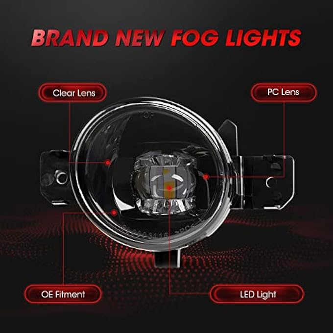 WEZEMLIGHT New Version Led Fog Light Replacement For 20042018 Nissan Sentra 1114 Nissan Maxima07Up Altima Sedan 1416 Rogue 0810 Infiniti M35M451011 G37 1Pair Includes Harness Switches - Image 4