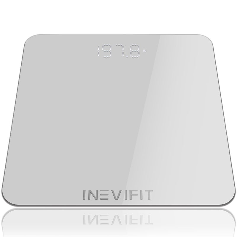 INEVIFIT Bathroom Scale, Highly Accurate Digital Bathroom Body Scale, Measures Weight up to 400 lbs. Includes Batteries - Image 1