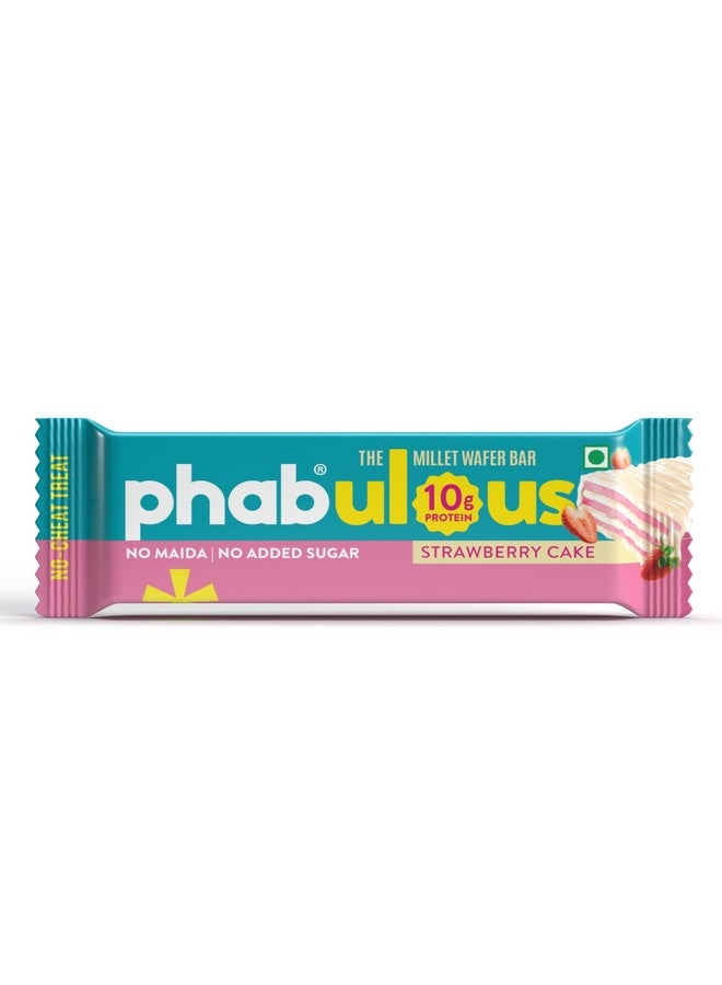 Phab Millet Wafers - Strawberry Cake | 10g Protein | 0 Sugar, No Maida, No Preservatives, No Trans Fat | Millet Goodness (Bajra) | Gluten-Free Healthy Snack | Desk-to-Gym Snack | Pack of 10 - Image 2
