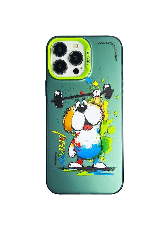 Zaboon Case For iPhone 13 Pro Double Layer Color Silver Series Animal Oil Painting Phone Case - Image 1