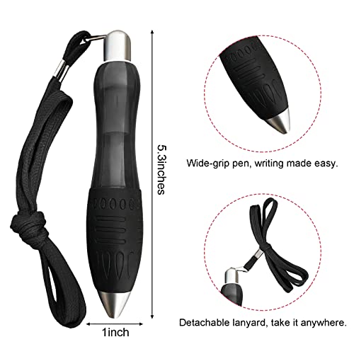 Lyforx 14pcs Big Fat Pens Aids Writing - 2 Pens + 6 Black Refills + 6 Blue Refills for Tremor, Arthritis, Parkinson, Handicap, Carpal Tunnel - Image 2