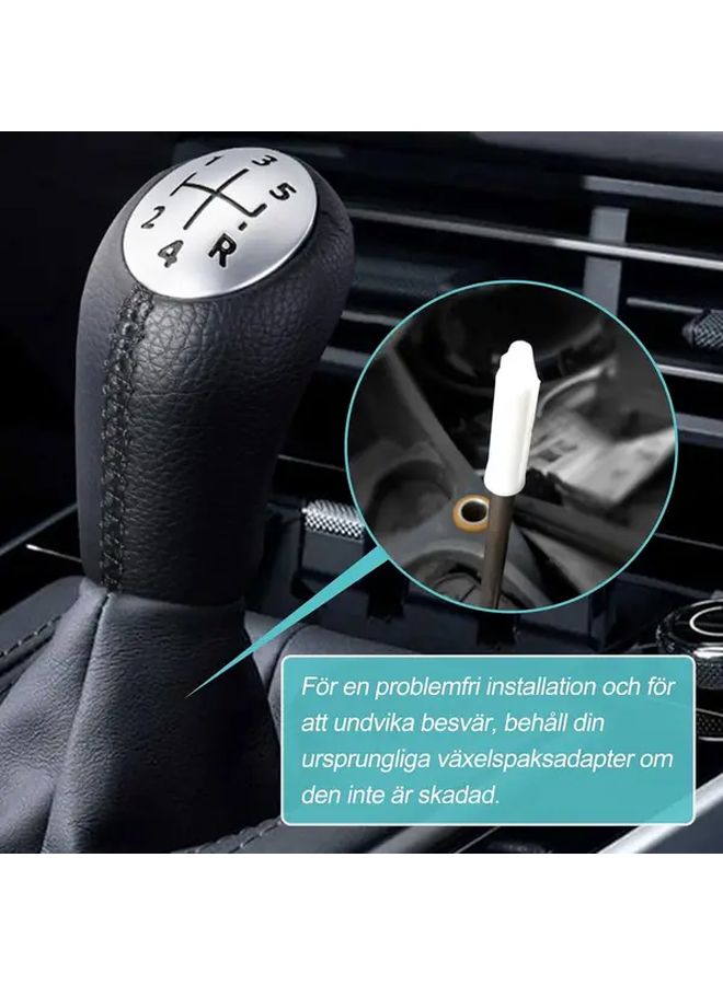 Black Leather 5 Speed Manual Shift Knob Adapter For Renault Clio Megane Laguna Sporty Upgrade - Image 4