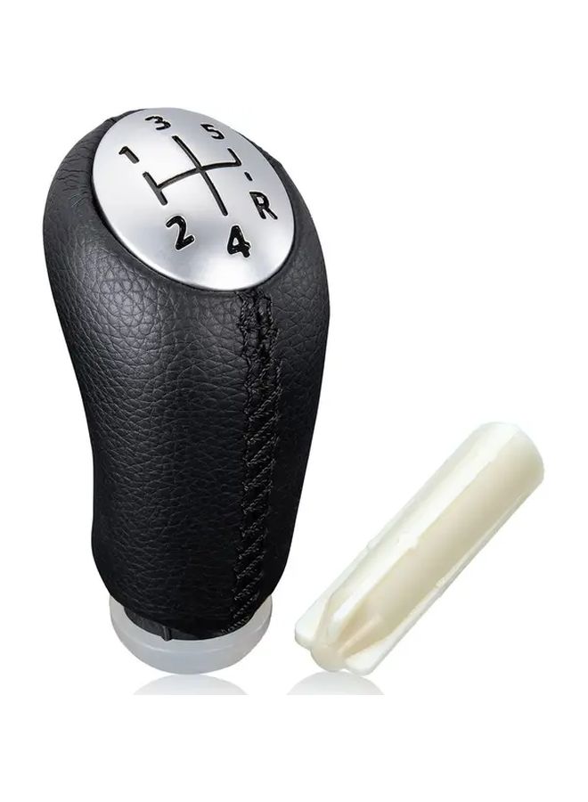 Black Leather 5 Speed Manual Shift Knob Adapter For Renault Clio Megane Laguna Sporty Upgrade - Image 1