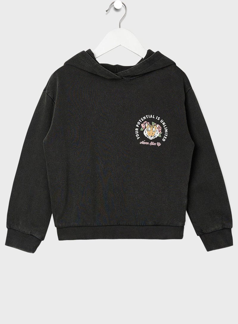 ONLY Kids Back Graphic Hoodie - Image 1