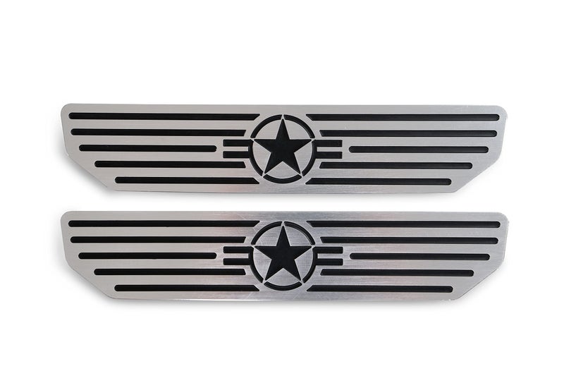 DV8 Offroad Door Sill Plates for 20182025 Wrangler JL and 20202025 Gladiator JT 4Door Models Rear Pair Embossed with Since 1941 Billet Aluminum Construction