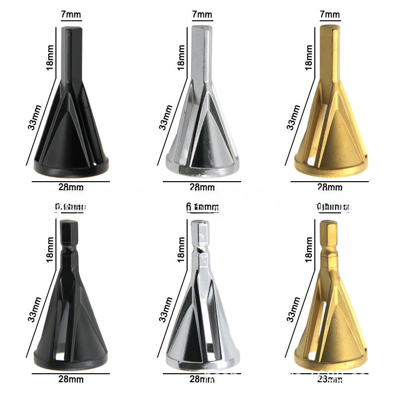 Cross-border new external chamfering high-speed steel deburring three-blade triangular handle hexagonal handle boutique external chamfering device(Triangular handle silver) - Image 3