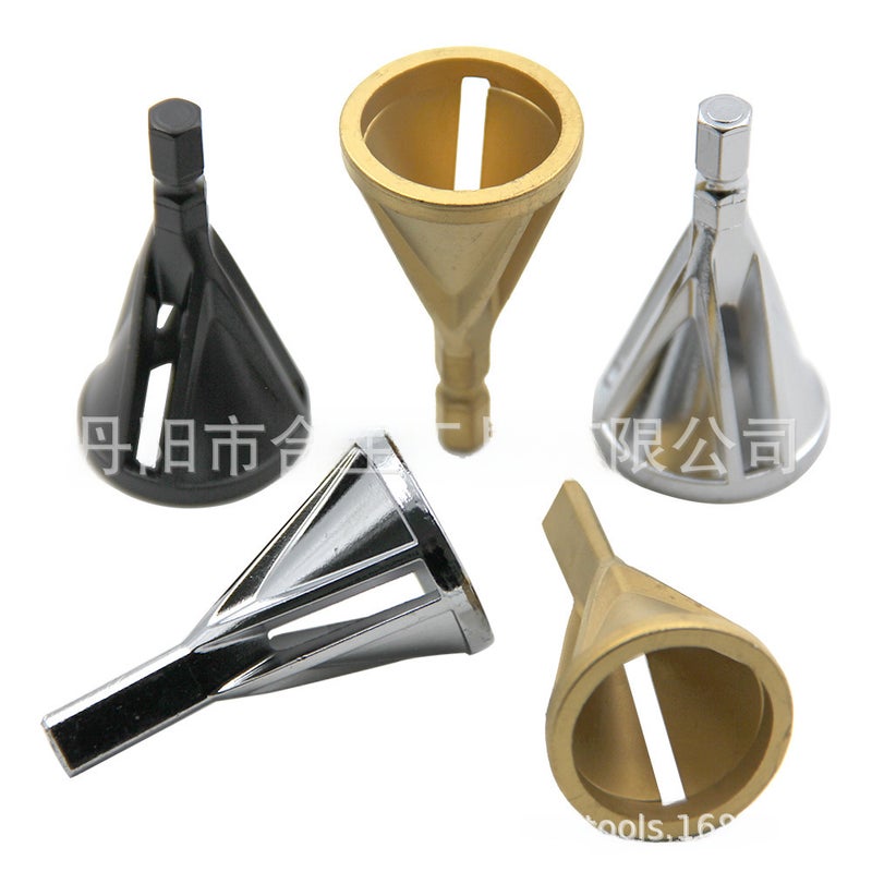 Cross-border new external chamfering high-speed steel deburring three-blade triangular handle hexagonal handle boutique external chamfering device(Triangular handle silver) - Image 2