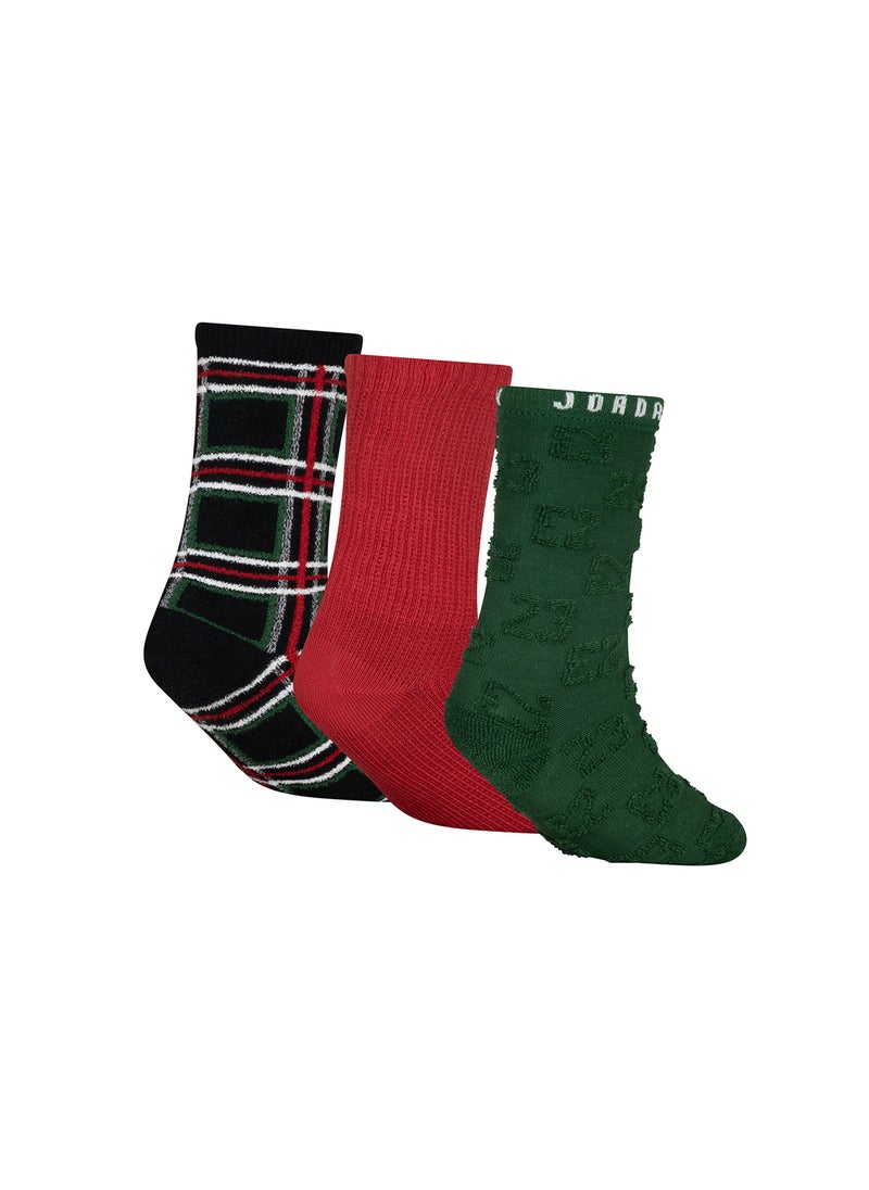 Jordan Kids Jordan Holiday 3 Pack Crew Socks  - Image 2