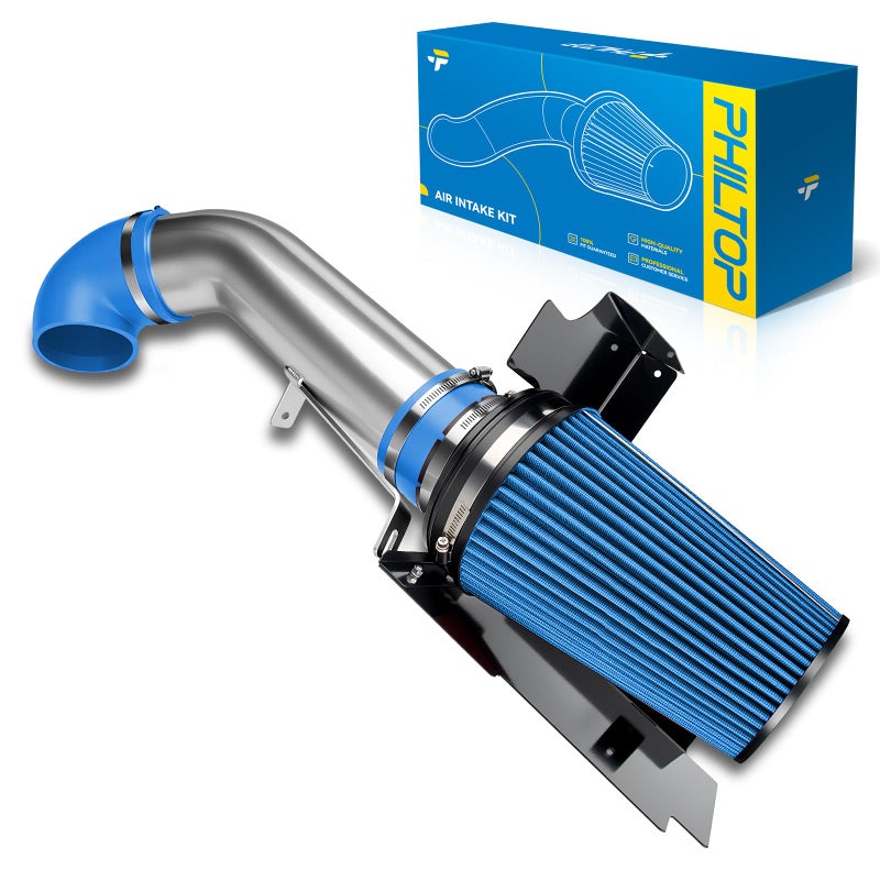 PHILTOP 4 Cold Air Intake Kit System  Heat Shield Compatible with GMCChevy 19992006 V8 48L53L60L SilveradoSierra 150025003500 High Performance Blue