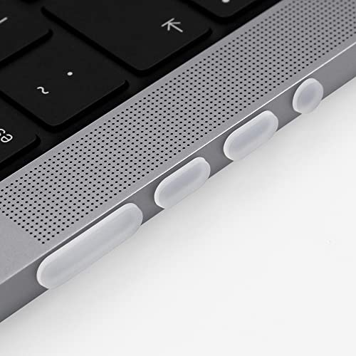 ProElife 7 Pcs Anti Dust Dirt Plug Cups Set for 2026-2021 MacBook Pro 14/16 inch M5 M4 M3 M2 M1 Pro/Max (A3426/A3428/A3434/A3112) Accessory Silicone Anti Dirt Protective Cover (Semi-Transparent) - Image 2