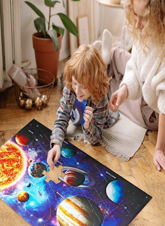 IFLOVE أحجية أرضية ضخمة للأطفال من عمر 4 إلى 8 سنوات، أحجيات تركيب صور النظام الشمسي، أحجيات فضائية كبيرة مكونة من 48 قطعة للأطفال الصغار من عمر 3 إلى 5 سنوات، ألعاب تعليمية للكواكب لمرحلة ما قبل المدرسة، هدية عيد ميلاد أو عيد الميلاد للأولاد والبنات - Image 5