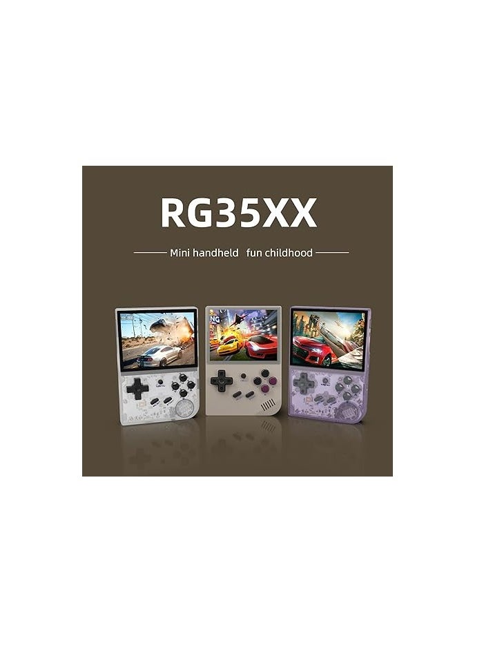 RG35XX Handheld Game Console , Dual System Linux+GarlicOS 3.5 Inch IPS Screen Built-in 64G TF Card 6831 Classic Games Support HDMI TV Output