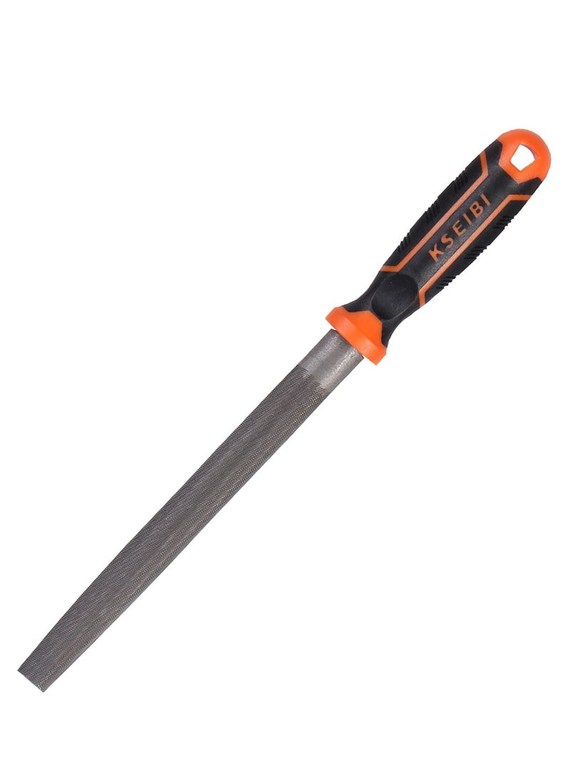 KSEIBI - 3Pc Steel File Set, High Carbon Steel Blade With Soft-Grip Rubber Handle,8Inch Includes Square Flat Metal File, Half Round File, Round Files, Ideal For Wood And Metal Applications, - Image 1