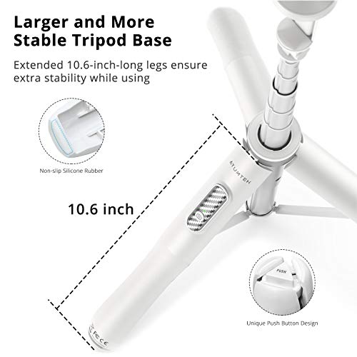 ATUMTEK 51" Selfie Stick Tripod, All in One Extendable Phone Tripod Stand with Bluetooth Remote 360° Rotation for iPhone and Android Phone Selfies, Video Recording, Vlogging, Live Streaming, White - Image 5
