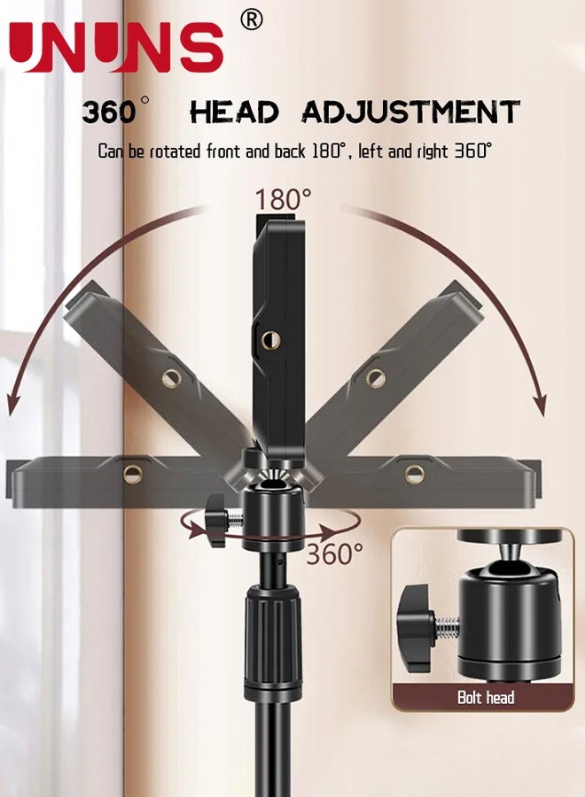 UNUNS Photography Light With Stand,6" Tiktok Light With Shooting Arm And Phone Holder,3-color Lighting,Phone Holder for Video Recording,Cooking,Photography,Live Streaming,YouTube - Image 5