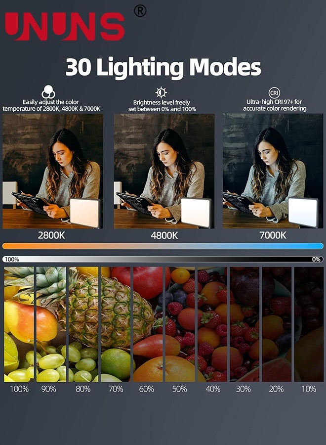 UNUNS Photography Light With Stand,6" Tiktok Light With Shooting Arm And Phone Holder,3-color Lighting,Phone Holder for Video Recording,Cooking,Photography,Live Streaming,YouTube - Image 2