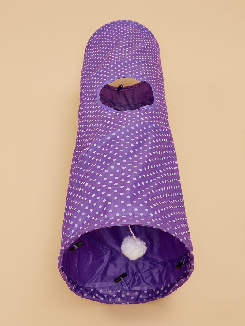 Cross-border Cat Tunnel Cat Nest Rolling Earth Dragon Combination Four Seasons Universal Fun Cat Toy Foldable Cat Supplies Cat Toy Purple