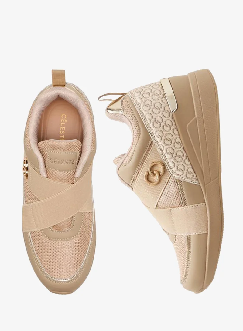 Celeste Women Monogram Print Ankle Sneakers