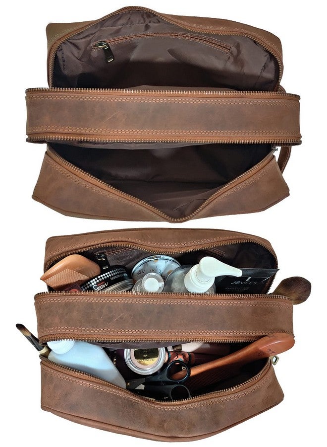 Rustic Town Genuine Leather Travel Toiletry Bag - Dopp Kit Organizer By Rustic Town (Brown)  - Image 5