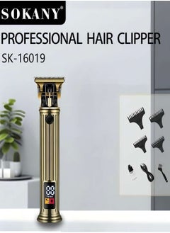 sokany SOKANY Hair Clipper, Household Multifunctional Charging Digital Electric Push Clipper, Universal Hair Clipper For Adults And Children, Gold Color, Model SK-16019  - Image 4