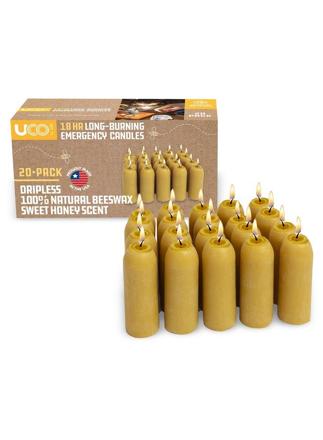 UCO Candle Lantern 3.5-Inch Candles, 20-Pack, 12-Hour Beeswax - Image 1