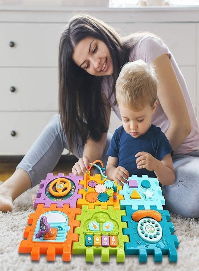 lescut Microphone, Driving car House Toddlers Baby Musical Activity House Educational Baby Activity Cube: This Baby Toy Includes Changing Windows, Toy (1-3 Years) - Image 2